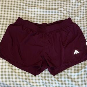 Adidas Red Athletic Shorts Moisture-Wicking Lightweight